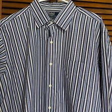 Polo by Ralph Lauren Men's Curham Sport Button Up Pocket Shirt XL Striped Blue