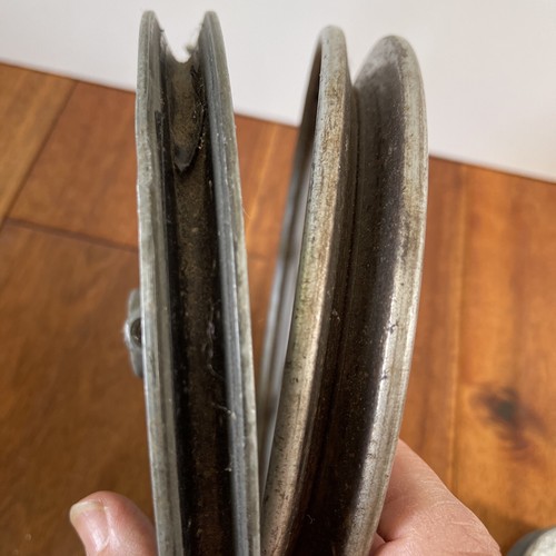 Pulleys Lot 3 Cast Metal 2", 2 @ 7" Vintage - Picture 9 of 9