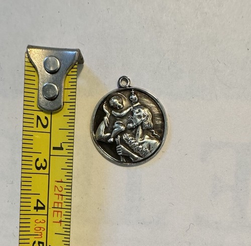 Colgante de plata de ley vintage modernista de San Cristóbal Protéjanos FLEX-LET - Imagen 6 de 8