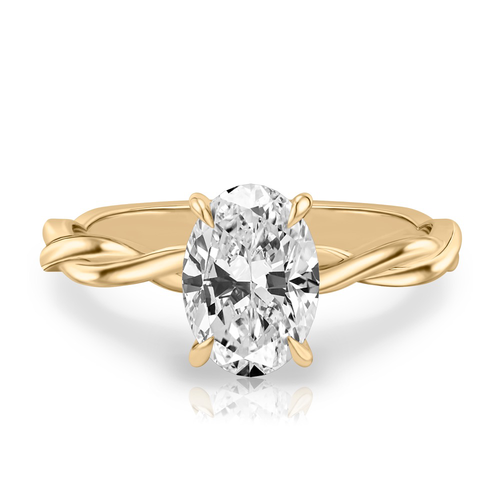 Ovalschliff 1,10 ct IGI Lab Grown Diamant Verlobungsring in 14 K Gelbgold - Picture 2 of 11