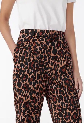 Jcrew High-rise wide-leg trouser in leopard Size 6 - Picture 3 of 4