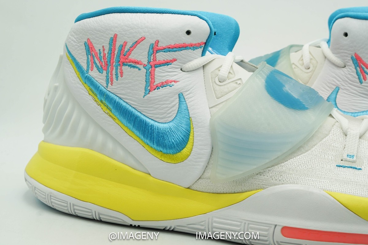 NIKE KYRIE 6 NEW SIZE 18 90S WHITE OPTI YELLOW DIGITAL PINK