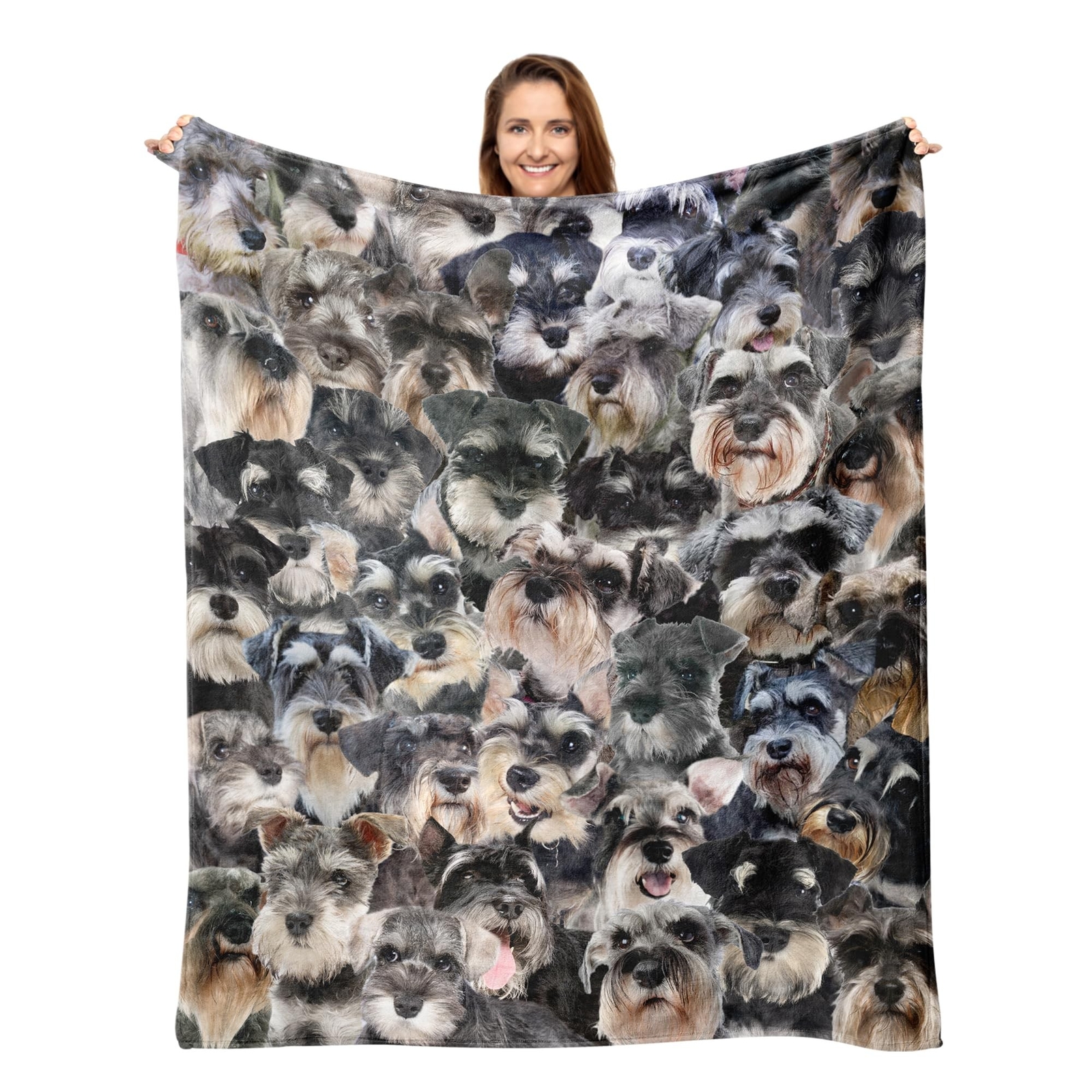 Schnauzer Dog Throw Blanket,Schnauzer Gifts for Dog Lovers,Flannel Blanket fo...
