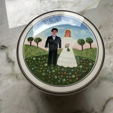 Small Trinket Box Villeroy and Boch Design Naif Depuis 1748 Wedding 3" EXC Ring