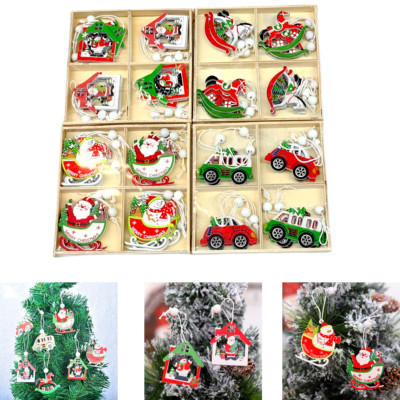12 Stck. Weihnachtsbaumdekoration Hängen Weihnachten Party Holz Anhänger Geschenk 