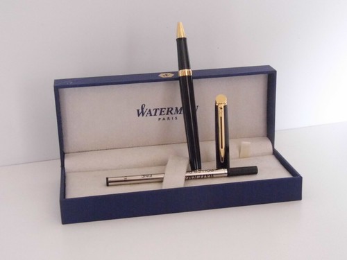 STYLO BILLE WATERMAN DE LUXE PARIS PLAQUE OR COFFRET BOIS TRES BON ETAT - Picture 4 of 6
