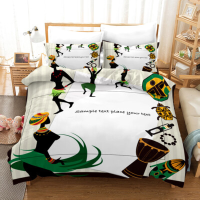 3D Frau Stamm Abstrakte Kunst Muster Quilt Cover Set Bettwäsche Sets Kissenbe...