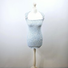 Motel - Floral Bodycon Mini Dress - Blue - XS