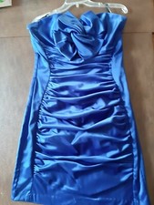 Jessica McClintock Strapless Evening Prom Dance Short Dress Royal Blue Sz7 
