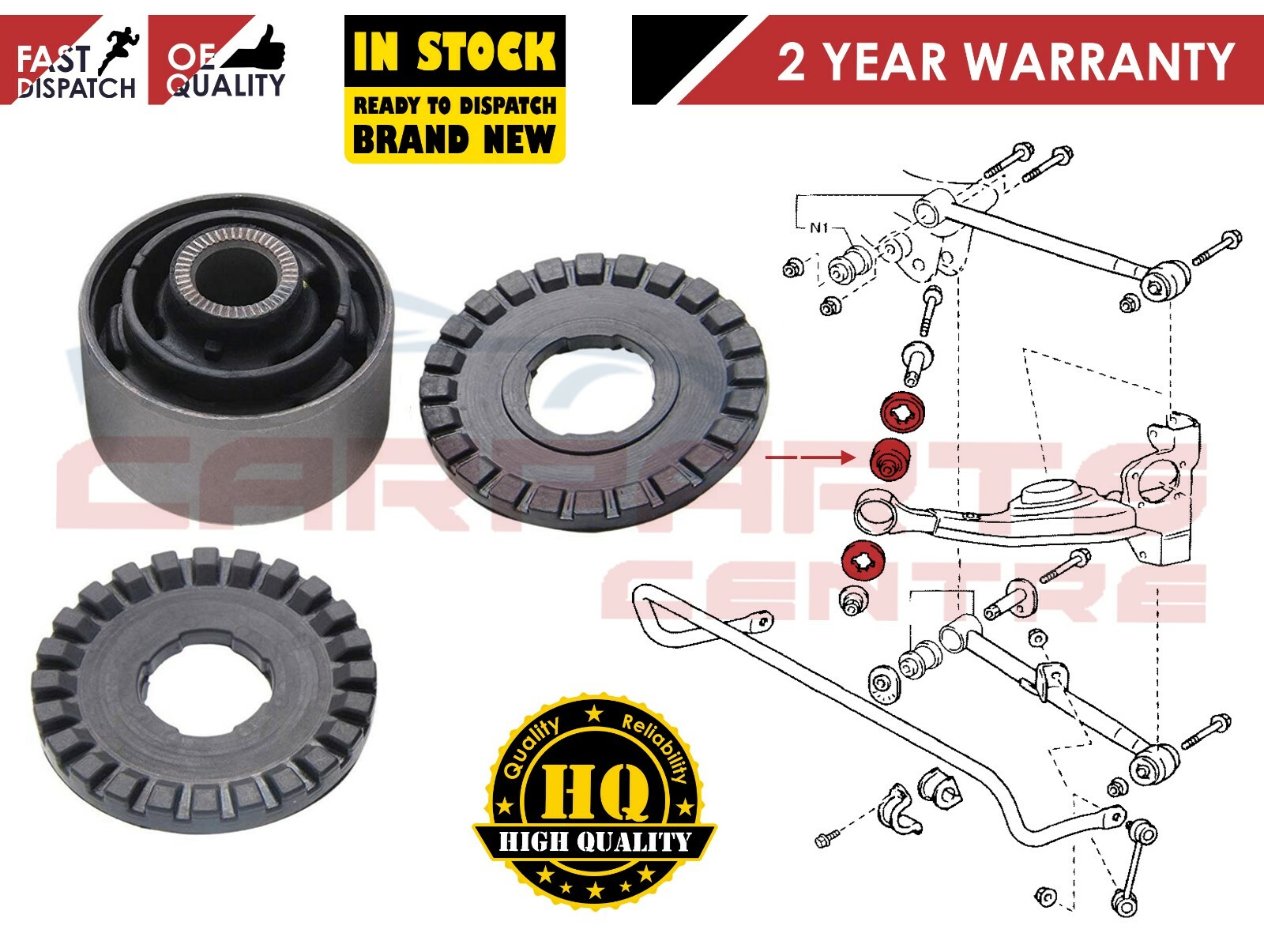FOR TOYOTA RAV 4 2000-2005 REAR SUSPENSION TRAILING CONTROL ARM BUSH ...