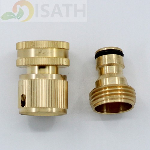 3/4 Zoll Messing Schwerlast Garten Wasserschlauch Schnellverbindungsbeschläge Wasserhahn Adapter - Bild 4 von 6