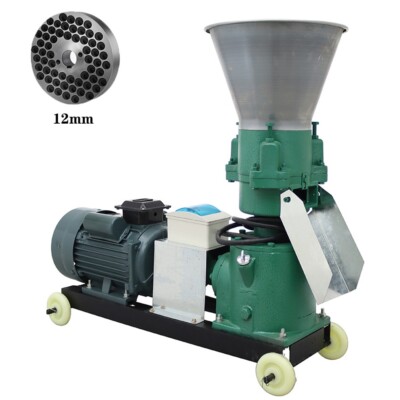 12mm 3 Roller Feed Pellet Mill Machine Zoo Farm Feed Pelletizer 220V 120-150kg/h