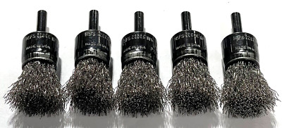 CGW 3/4'' Crimped End Brush .010 Stainless Steel Wire 1/4'' Shank 5 Pack USA Made