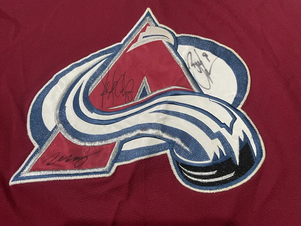 Camiseta deportiva de hockey Colorado Avalanche vintage firmada por principiantes talla grande Foto 4 de 4