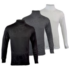 Mens Thermal Underwear Polo Neck Long Sleeve Top Ski Warm Winter T Shirt M-XL