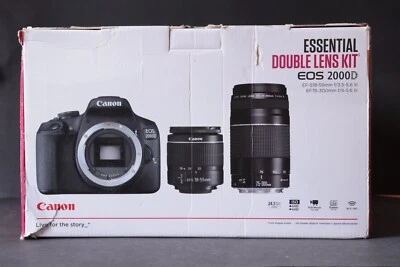 Canon EOS 2000D 24.1Kit mit EF-S 18-55mm 75-300 Wie NEU -Gewährleistung Händler - Bild 1 von 4