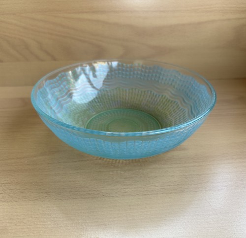 Art Deco ~ Chance Brothers Blue Glass Fruit - Salad - Trifle Bowl - Picture 21 of 22