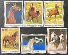 Benin HORSES Scott # 865 - 870 Mint Never Hinged 1996 Complete Set