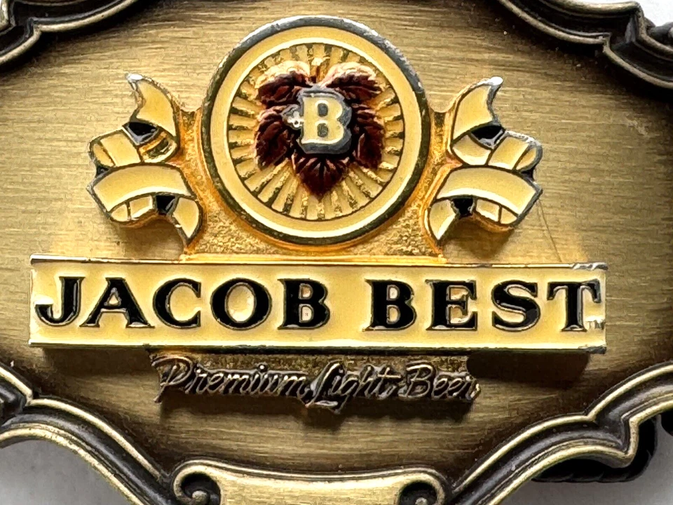 DE COLECCIÓN 1980 RAINTREE JACOB MEJOR CERVEZA LIGERA PREMIUM HEBILLA DE CINTURÓN DE LATÓN Foto 2 de 4