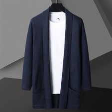 Jacket Men's Autumn Cardigan New Lapel Casual Tops Outwear Knitted Sweater Coat