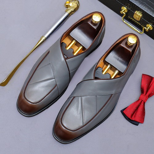 Zapatos británicos retro de negocios formales de cuero de vaca coreanos informales para bodas - Imagen 26 de 26