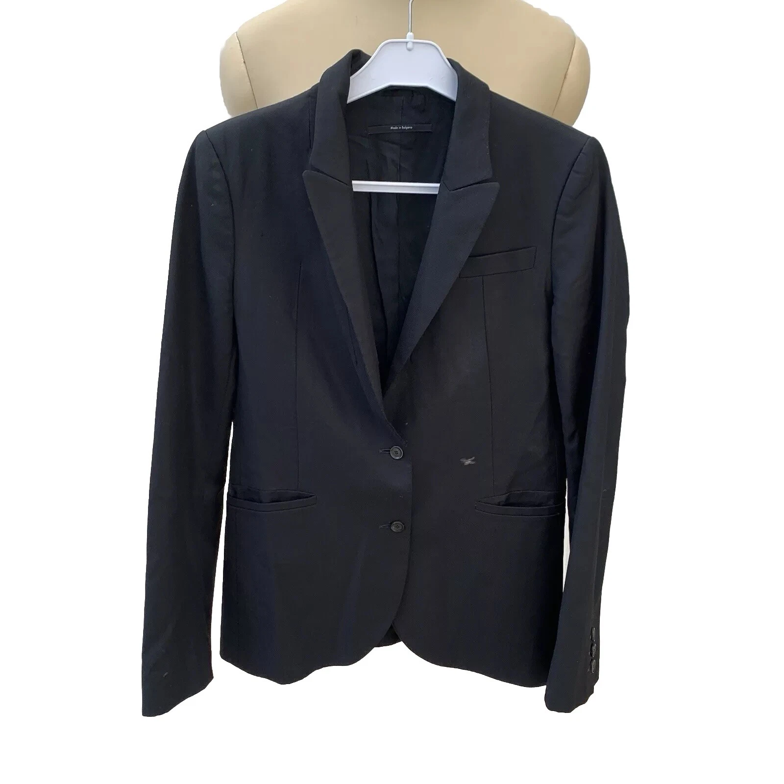 Blazer noir uniforme GUCCI taille S laine trois boutons fabriqué en Bulgarie #Z31