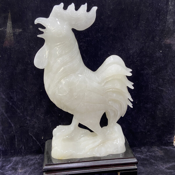 19.1lb Natural Crystal.hetian jade.Hand-carved.Exquisite big cock statues