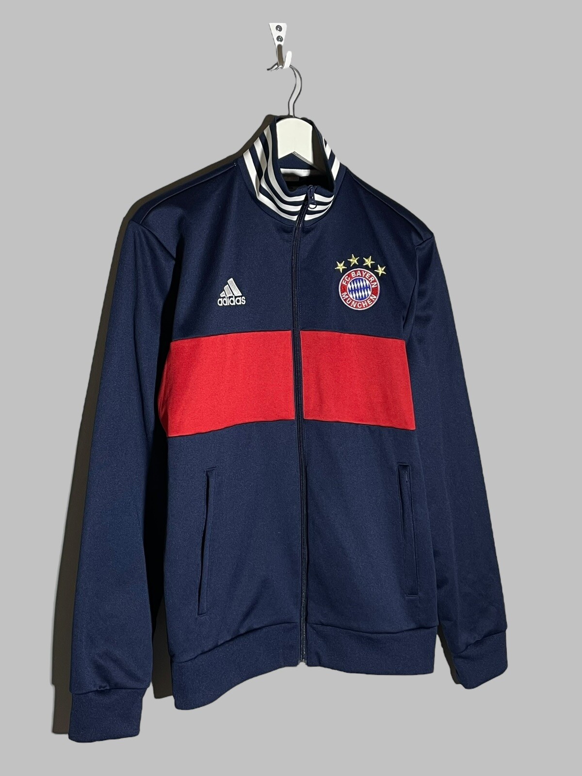 Bayern Munich Adidas 2017 3 Stripes Football  Track Top Full Zip Jacket thumbnail 2