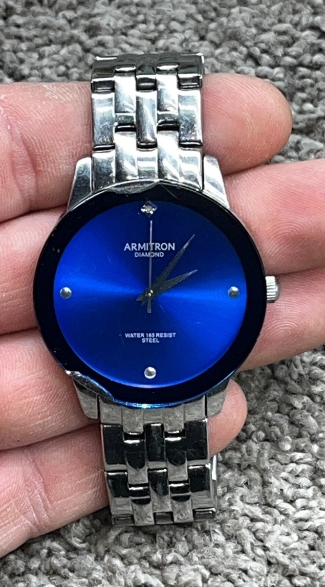 Analog Watch Armitron Diamond Mens Watch Armitron Men's Silver