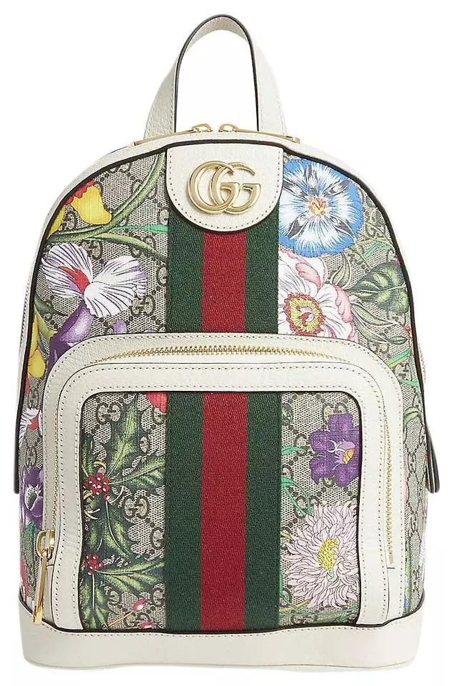 Sac à dos en toile suprême Gucci 547965 Ophidia Flora Gg neuf avec étiquettes en toile suprême GG