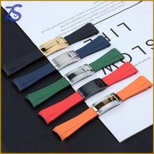20mm 21mm Silicone Band Strap For Rolex Watch Watchband Submariner Oysterflex