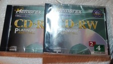 2 Memorex CD-RW Platinum Discs 650 MB 74 Min 2x 4x Rewrite Speed New Sealed
