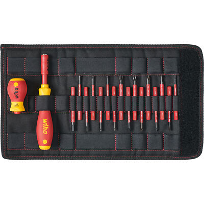 Wiha Schraubendreher und Bit Set electric slimVario, rot