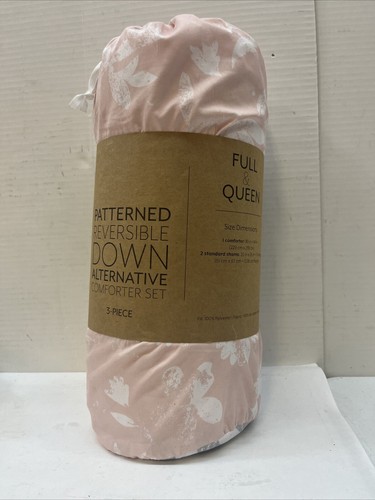 Kaycie Gray Fashion Reversible Comforter set Pressed Flowers Pattern Queen/full - 第 1/3 張圖片