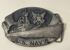 US NAVY Belt Buckle Bergamot Brass Works United States 1981 USA Vintage