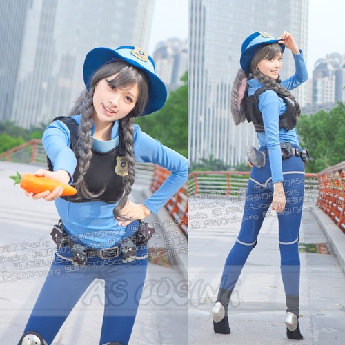 Movie Zootopia Rabbit Judy Bunny Cosplay Costume Halloween Party Clothing