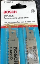BOSCH 6TPI/HCS WOOD RECIPROCATING SAW BLADES S1344D 2 NEW IN PACKAGE