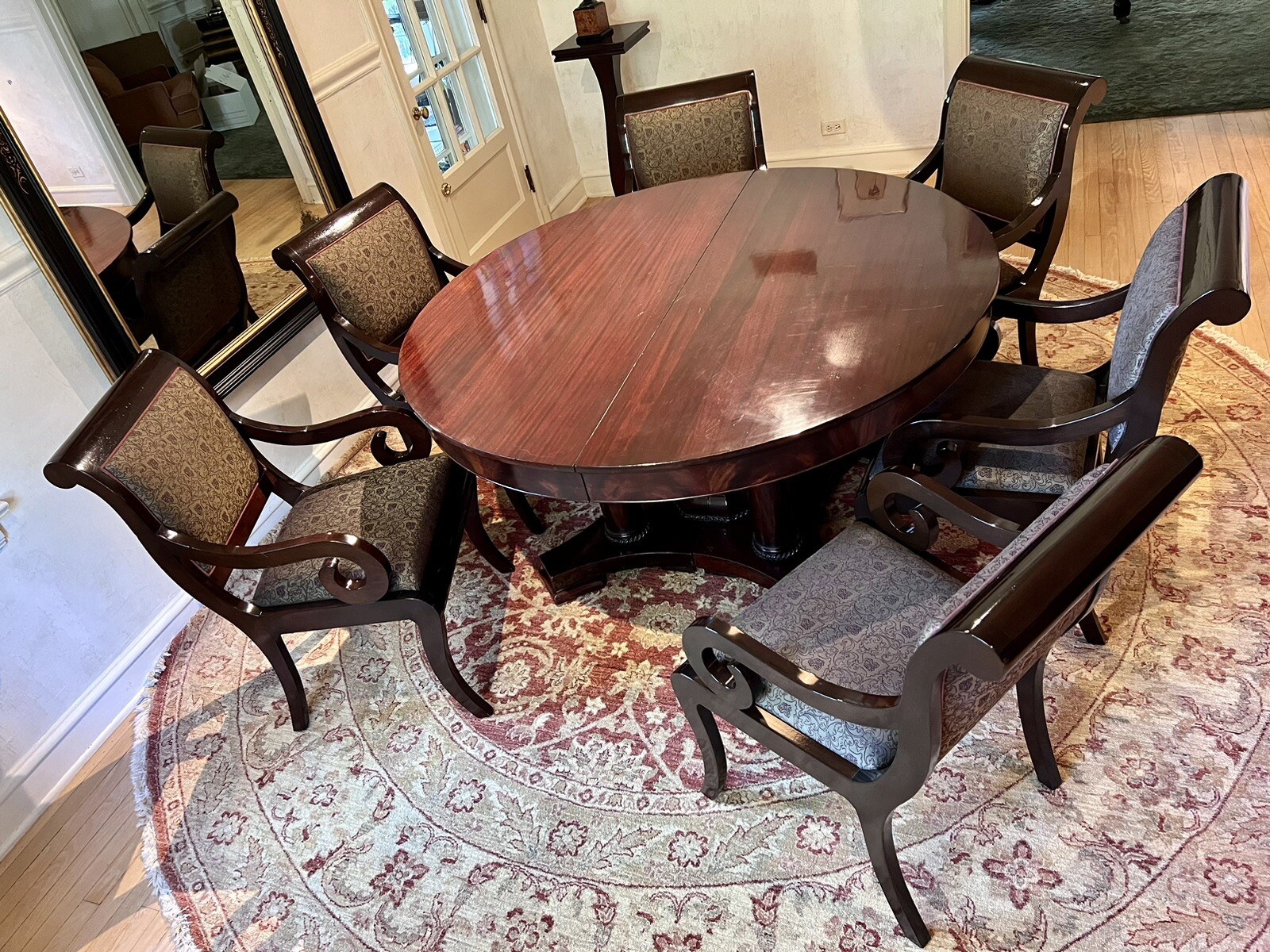 C 19th Empire Solid Mahogany Dining Room Set eBay