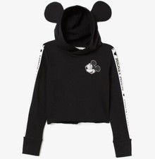 H M Disney Mickey Mouse Hoodie Pullover Youth 14Y Black Hooded Sweatshirt Ears