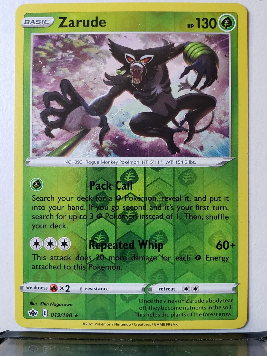 REVERSE HOLO Zarude 019/198 NM RARE Chilling Reign Pokemon Card $2
