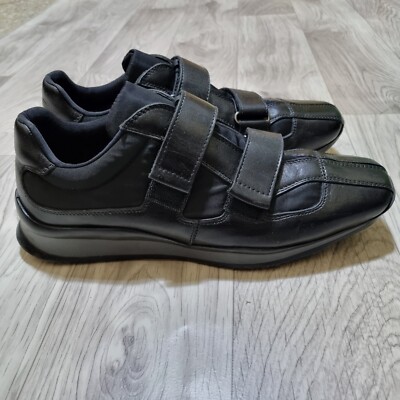 靴 PRADA square toe velcro leather shoes Prada Shoes Men's Americas Cup Luxury Prada Velcros Two