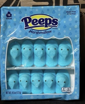 Blue Marshmallow Peeps Candy 4 Pk -15 Chicks (60 Chicks) BB 11/27