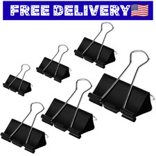 Binder Clips Paper Clamps Assorted Sizes 100 Count Black , X Large, Large, Medi