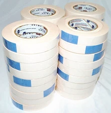 36 Rolls of Intertape 591 1� Double Sided Flat Back Paper Tape 36 yds Beige