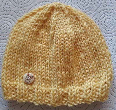 Hand Knitted Baby's Beanie Hat,  3-6 months