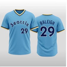 New Seattle 2026 Cal Raleigh V Neck Jersey Baseball All Size H04