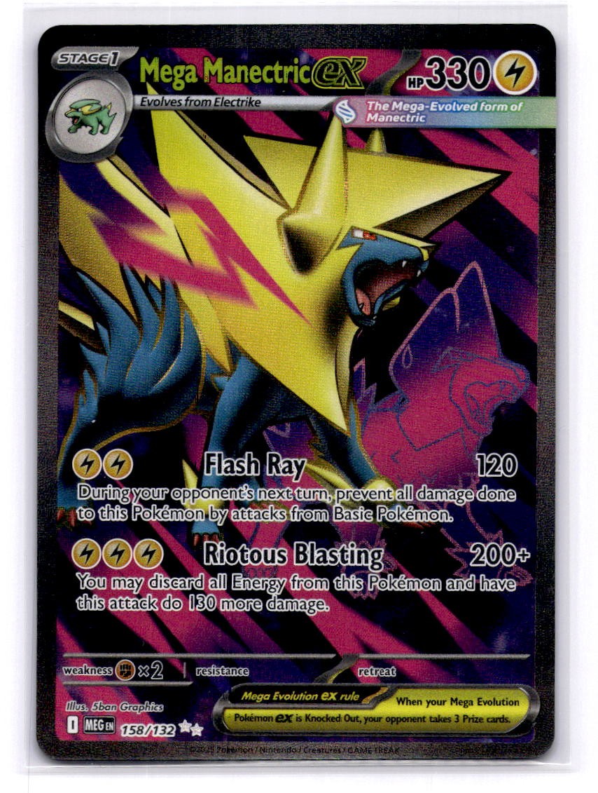 Mega Manectric ex Ultra Rare ME01: Mega Evolution 158/132 LP-NM