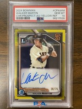 2024 Bowman Chrome Prospect Auto Walker Martin /75