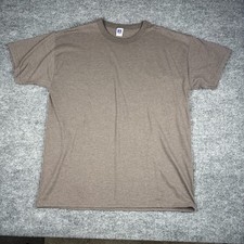 Vtg 90s Russell Athletic T Shirt Mens XL Cotton Blend Beige Crewneck Made in USA