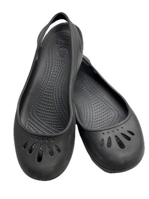 CROCS Kadee Slingback Ballet Black Flats Slip On Comfort Shoes Women's Size 9